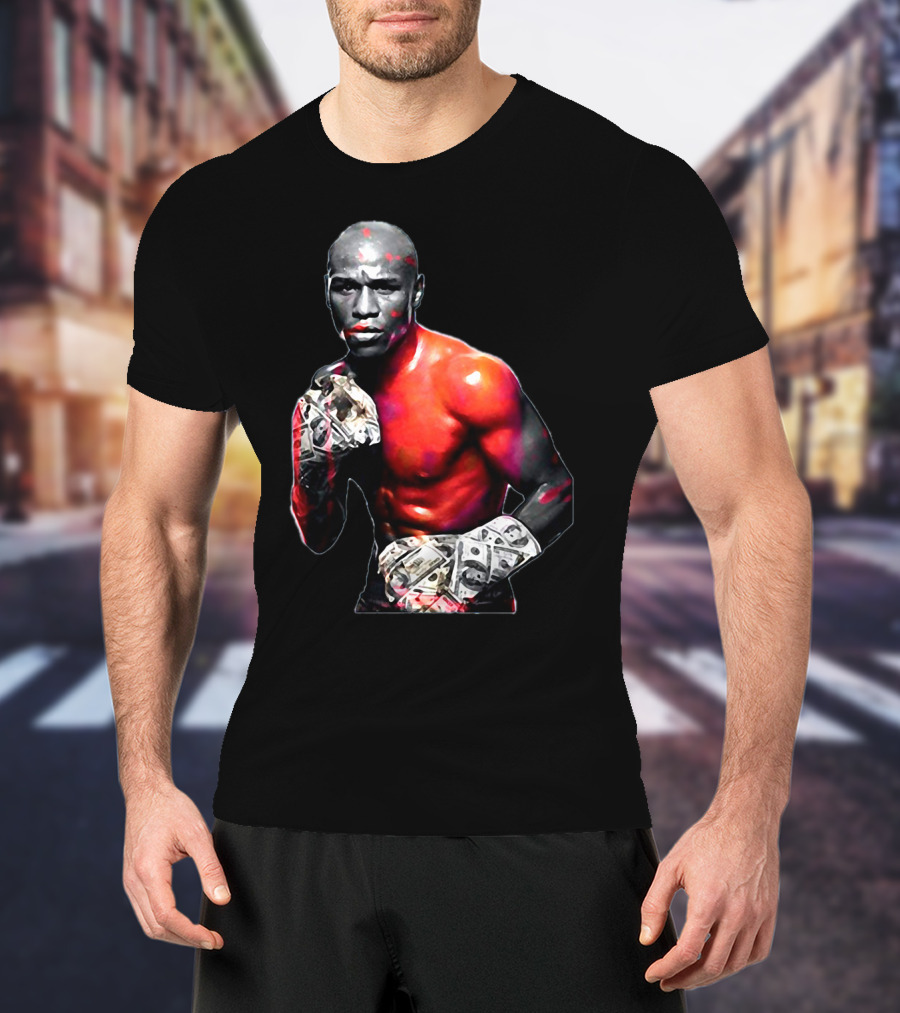 LesGo Men's Floyd Mayweather Jr Money Gloves Bold Boxing T-Shirt