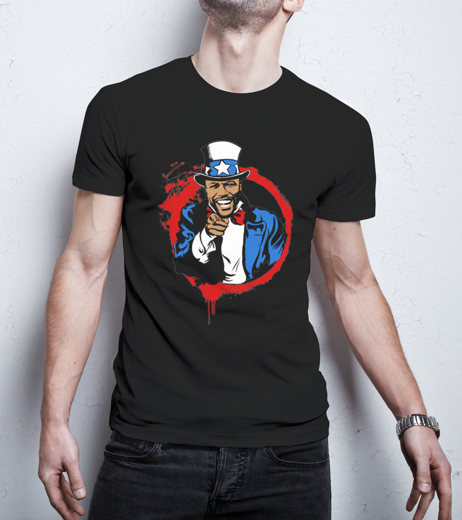 Mayweather Points Uncle Sam Red Circle T-Shirt