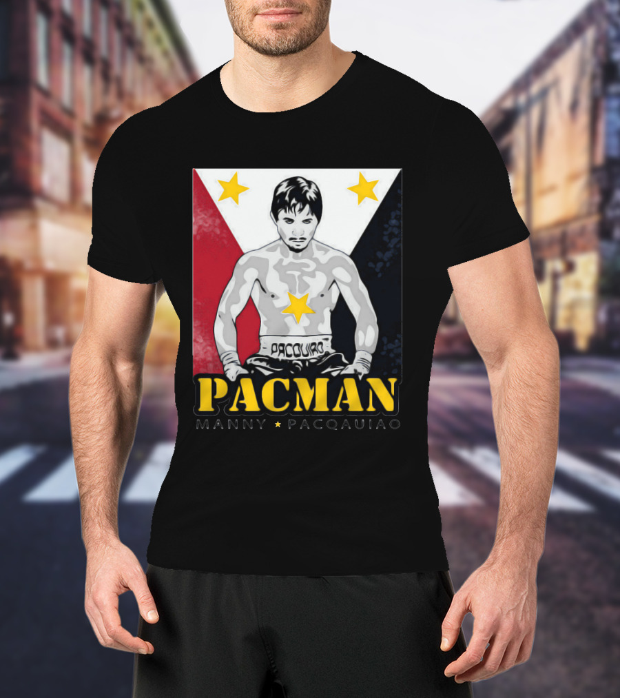 Pacman Manny Pacquiao Stars Boxing Filipino Flag T-Shirt