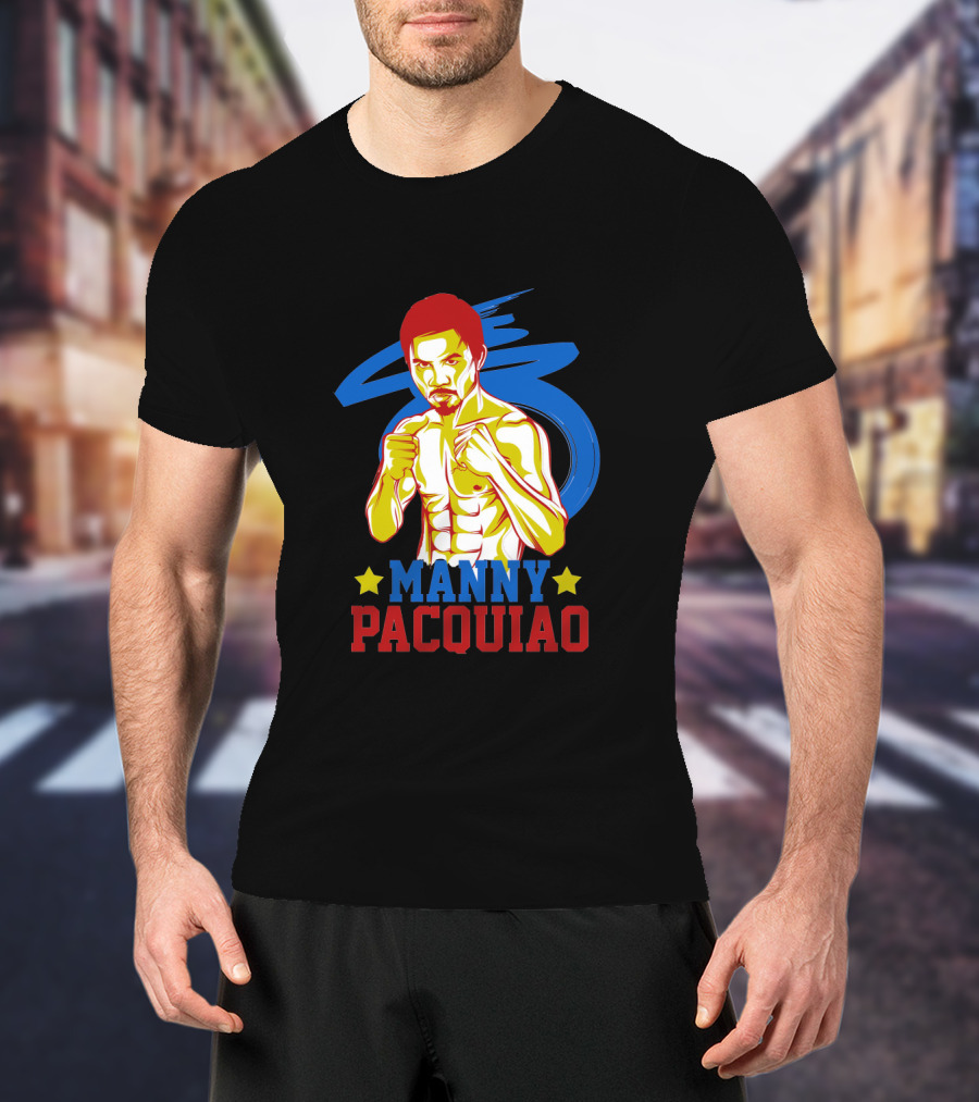 Manny Pacquiao Boxing Legend With Colorful Star T-Shirt