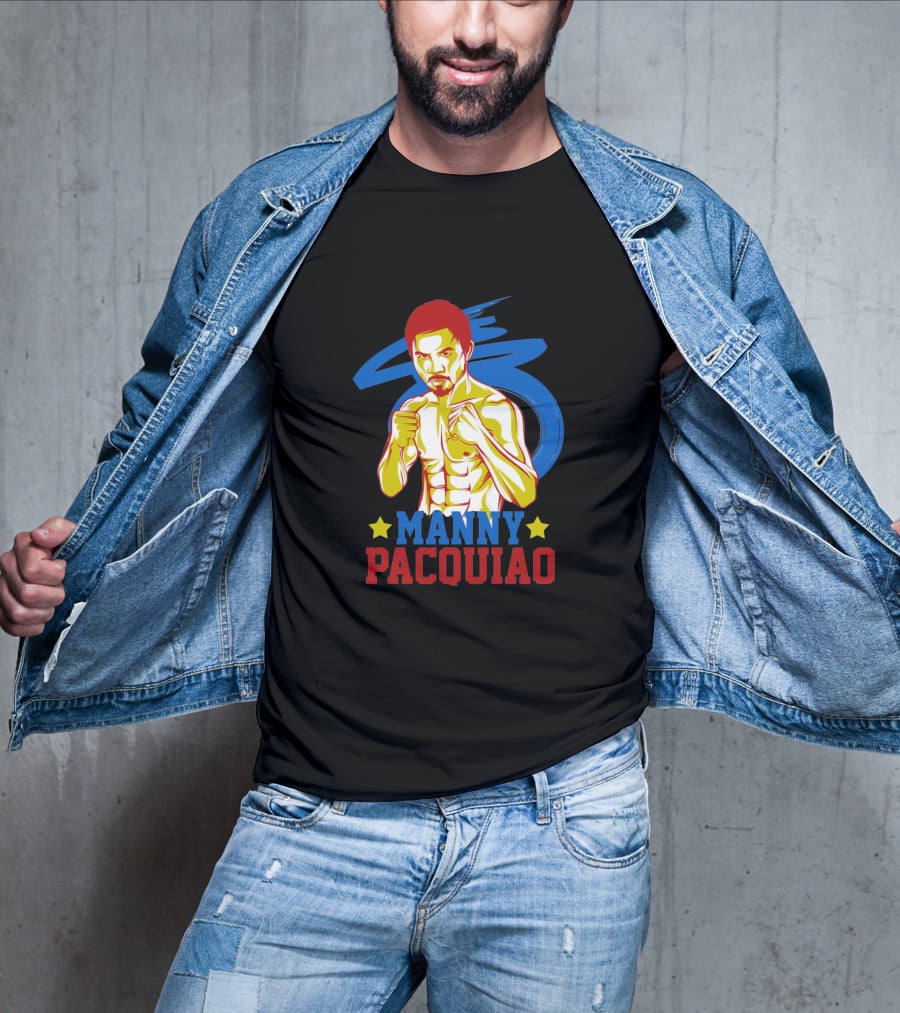Manny Pacquiao Boxing Legend With Colorful Star T-Shirt