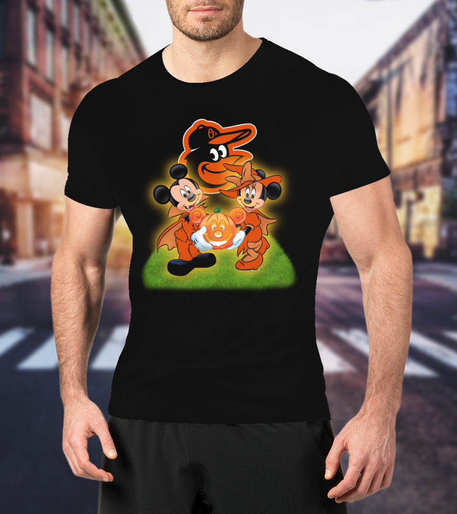 Baltimore Orioles Halloween Mickey Pumpkin T-Shirt
