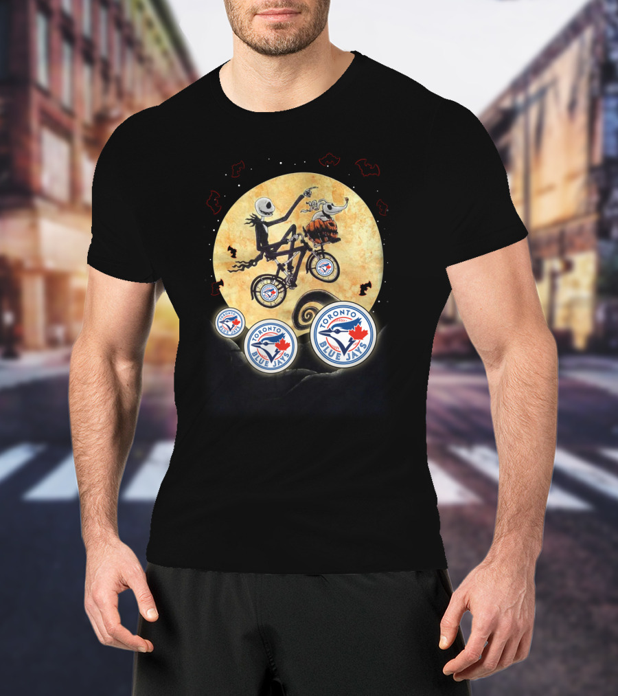 Toronto Blue Jays Halloween Bicycle Ride With Pumpkin And Moon T-Shirt
