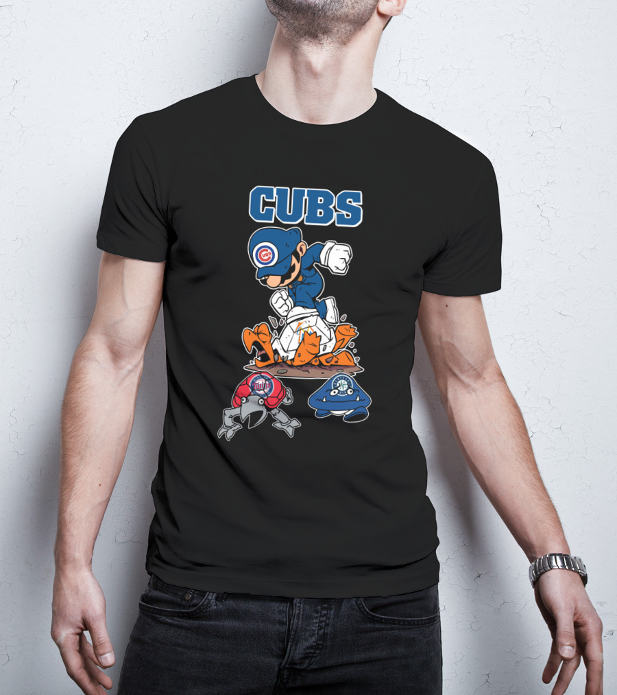 Cubs Character Defeating Cardinals And Brewers T-Shirt