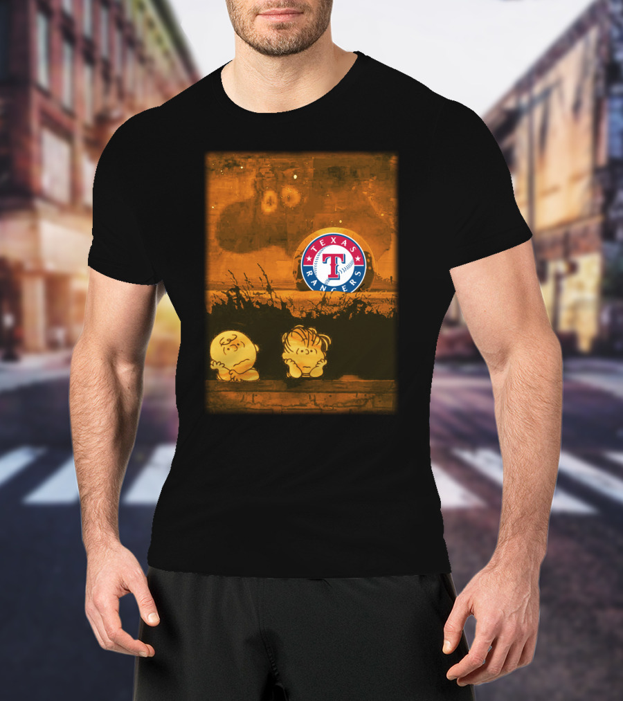 Texas Rangers Peanuts Halloween Charlie Brown Linus Pumpkin Patch T-Shirt