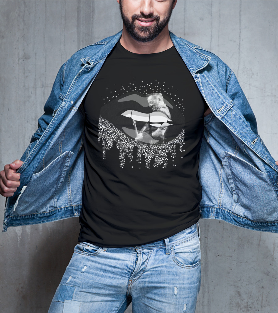 Bruce Springsteen Monochrome Lips And Guitar Silhouette Iconic T-Shirt