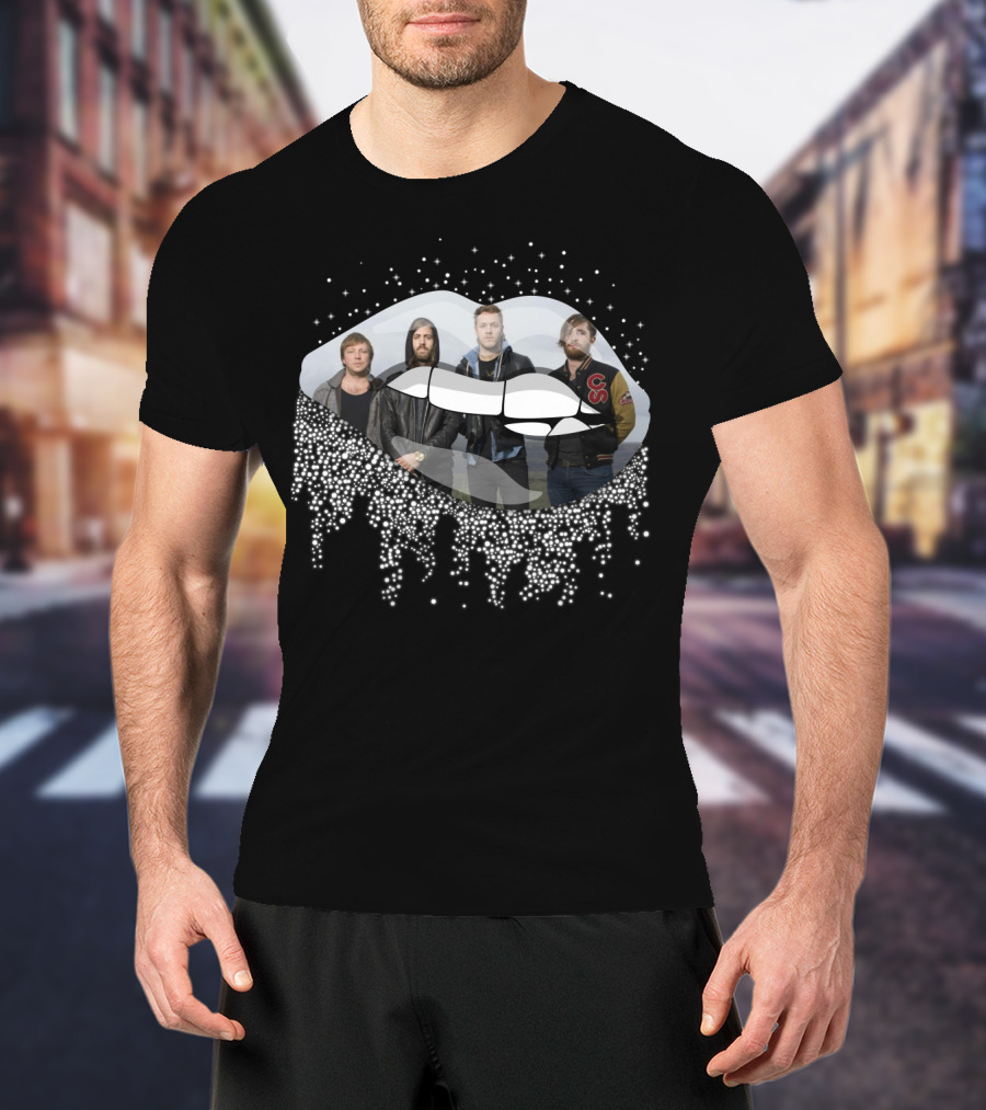 Imagine Dragons Band Inside Glittering Lips T-Shirt