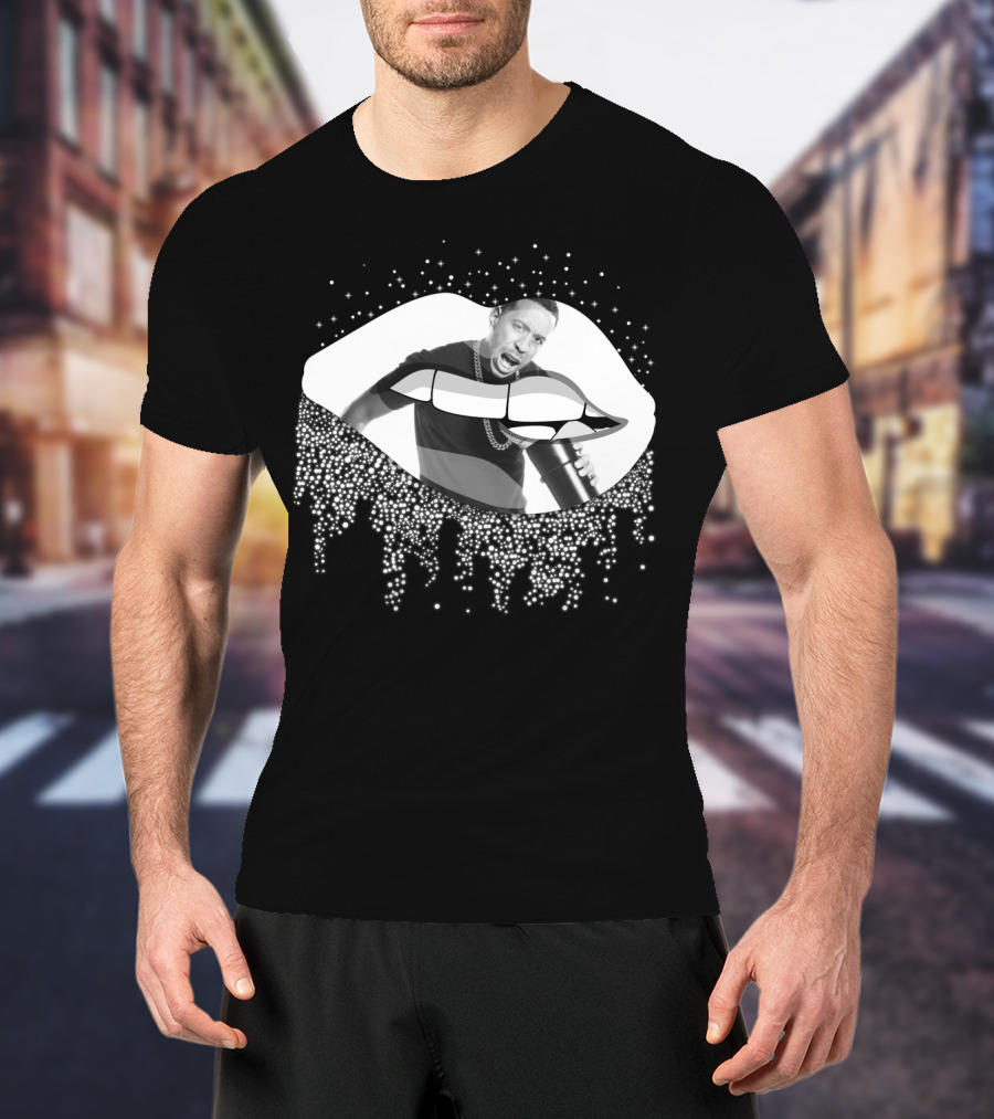 Ludacris Graphic Lips Illustration With Black And White Cup T-Shirt