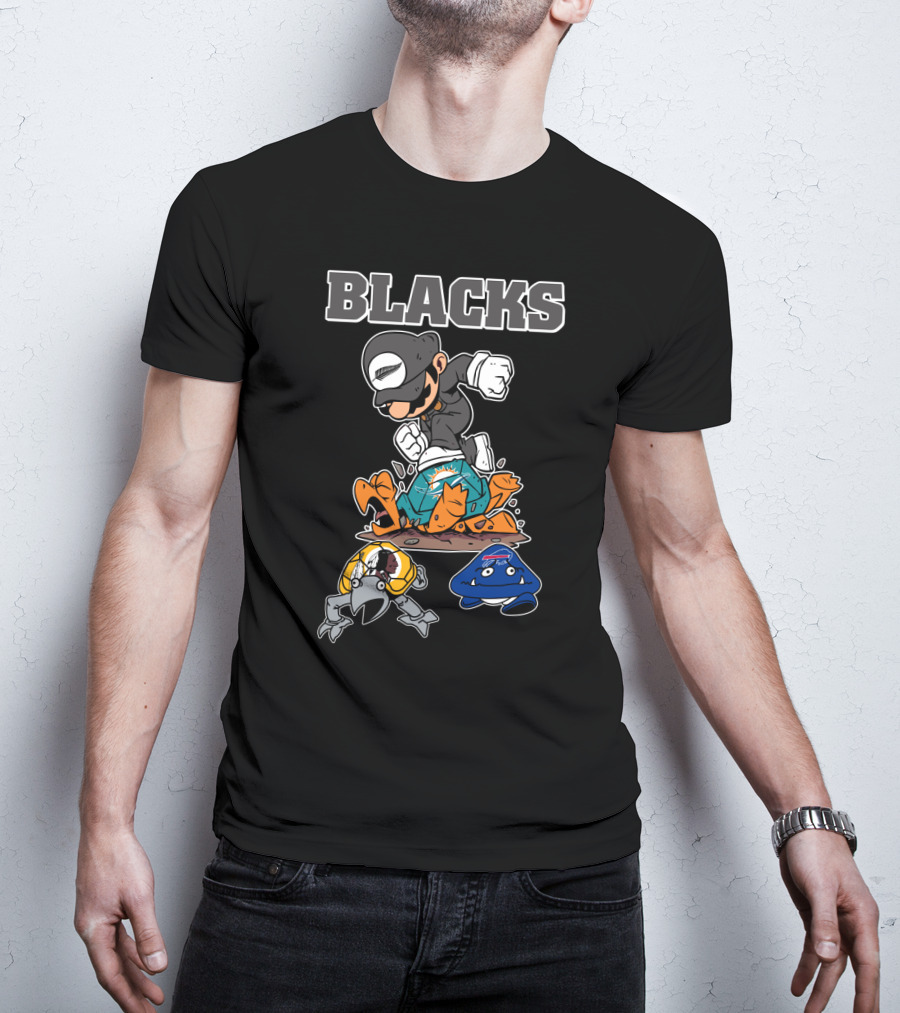 Blacks Rugby Victory With Cartoon Characters T-Shirt