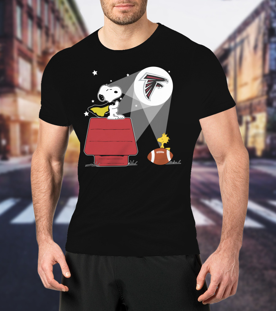 Atlanta Falcons Snoopy Woodstock Football Moonlight T-Shirt