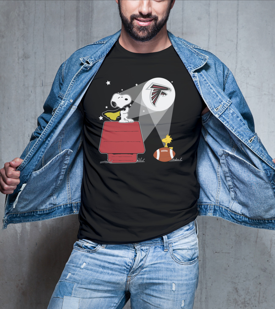 Atlanta Falcons Snoopy Woodstock Football Moonlight T-Shirt