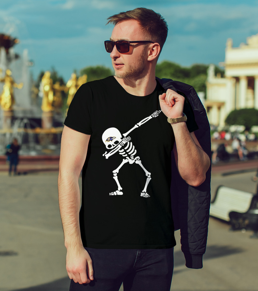 Baltimore Ravens Skeleton Dabbing T-Shirt