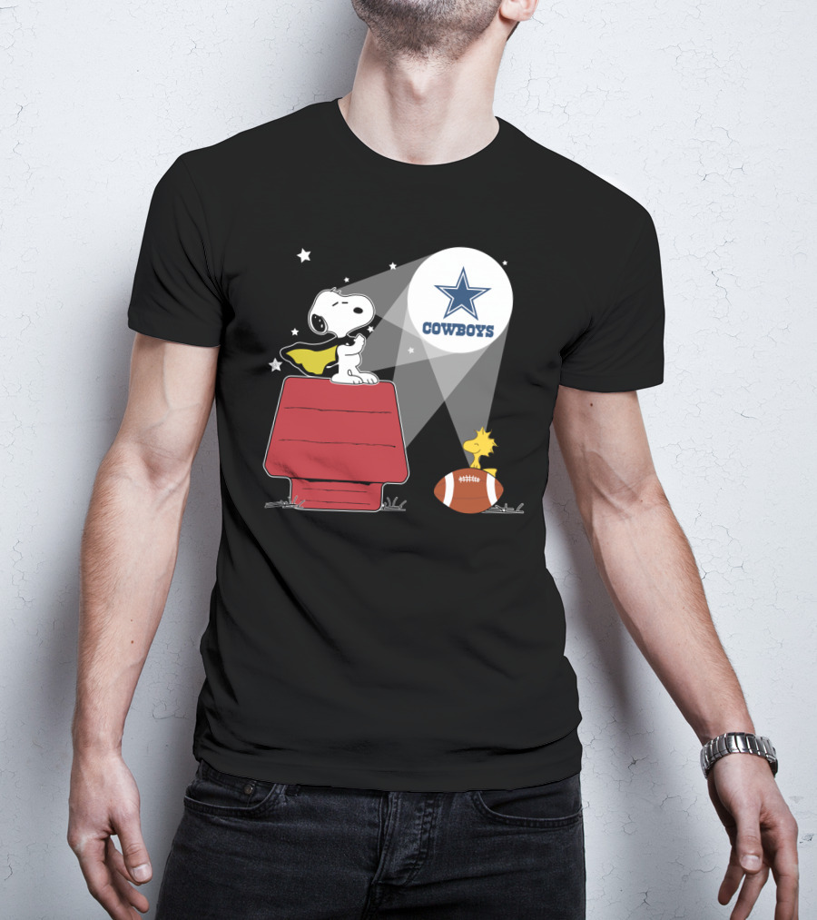 Snoopy And Woodstock Dallas Cowboys Star Symbol T-Shirt