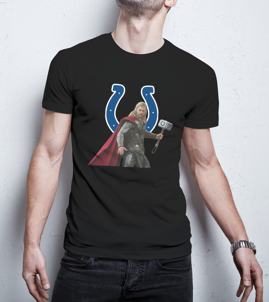 Indianapolis Colts Thor Hammer Logo Combination T-Shirt