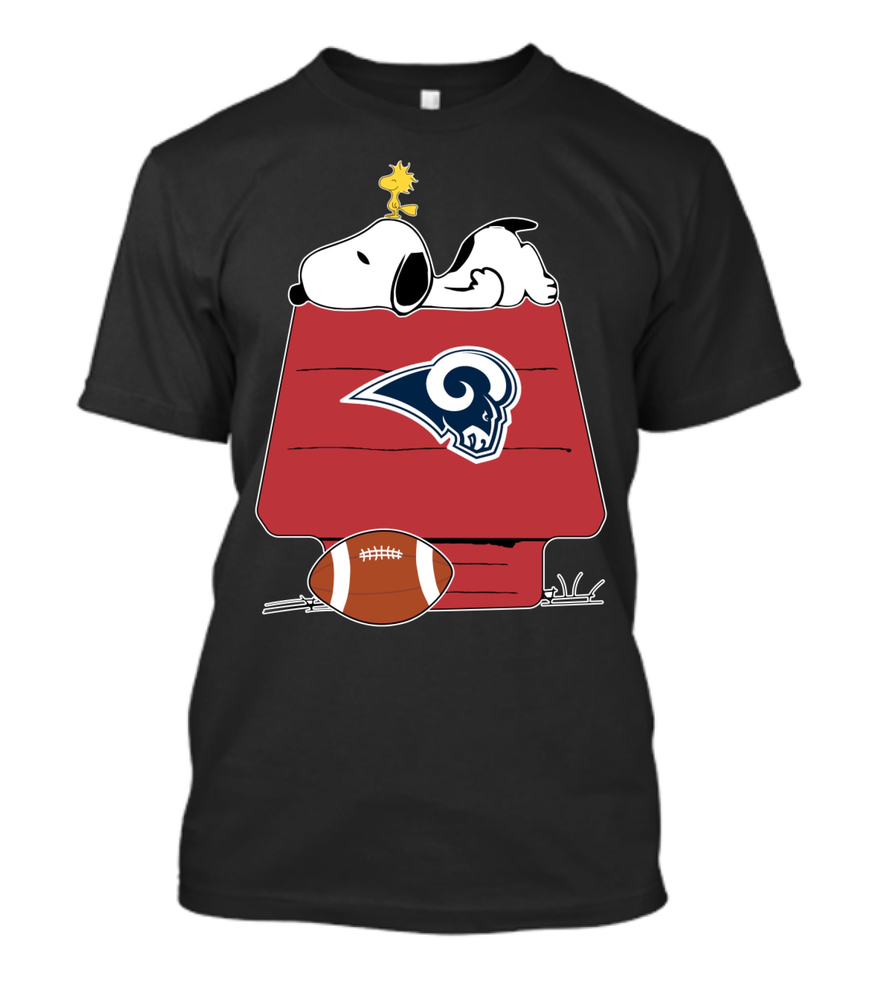 Snoopy And Woodstock Los Angeles Rams Doghouse Nfl Football T-Shirt