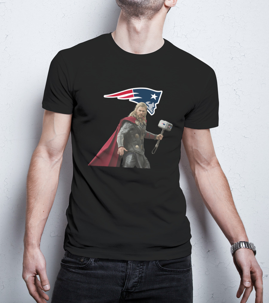 Patriots Thor Crossover Mjolnir Nfl Tribute T-Shirt