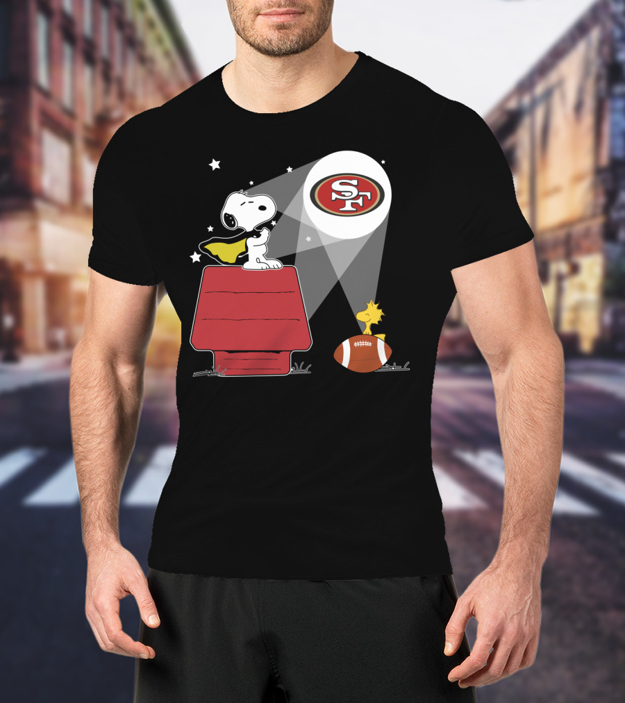 San Francisco 49ers Snoopy Woodstock Football Peanuts Spotlight T-Shirt