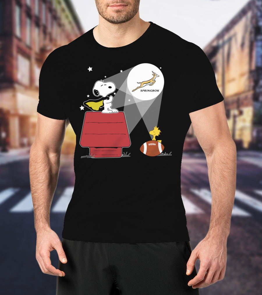 Springbok Spotlight Peanuts Snoopy Woodstock Rugby Adventure T-Shirt