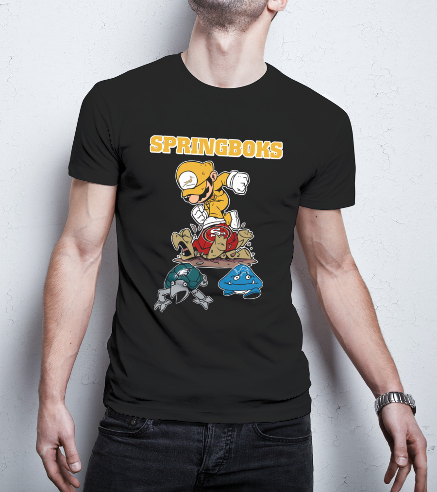 Springboks Jumping Character Over Enemies T-Shirt