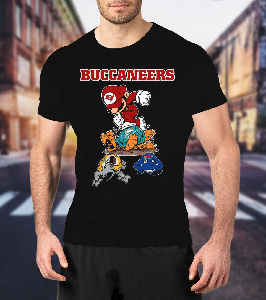 Buccaneers Mario Parody Jumping On Rivals T-Shirt