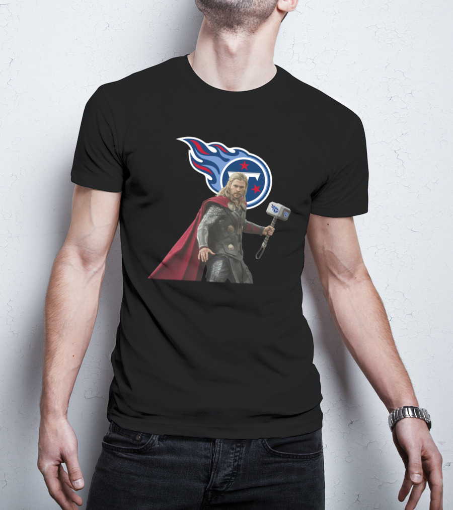 Tennessee Titans Thor Nfl Crossover With Hammer T-Shirt