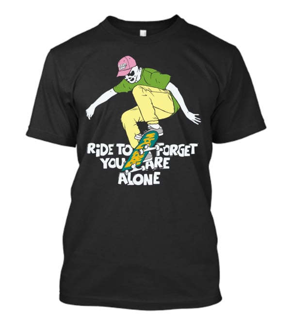 Ride To Forget You Are Alone Skateboard Freedom Skate Ride Rorschach T-Shirt