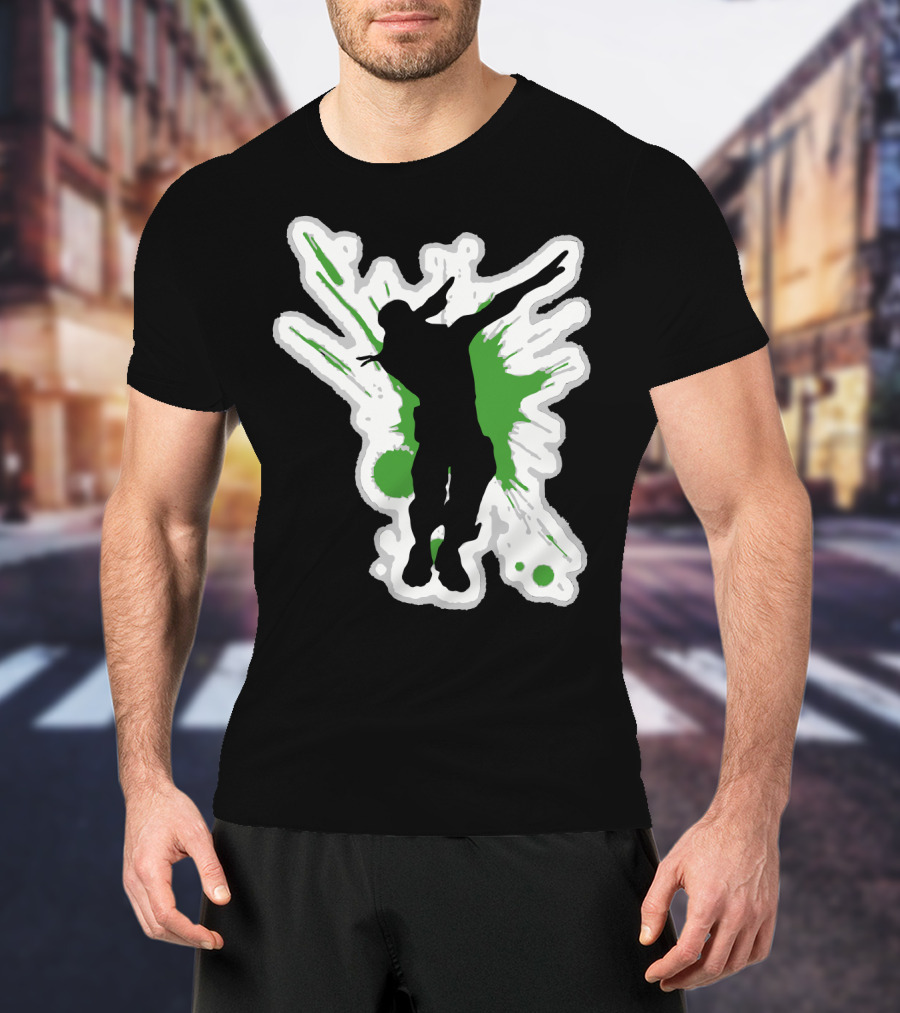 Silhouette Dab With Dynamic Green Splash - Dane Dab T-Shirt