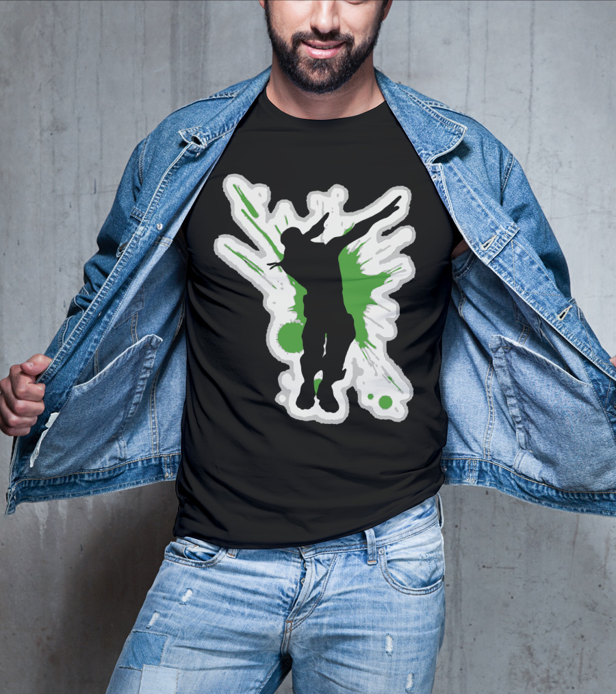Silhouette Dab With Dynamic Green Splash - Dane Dab T-Shirt