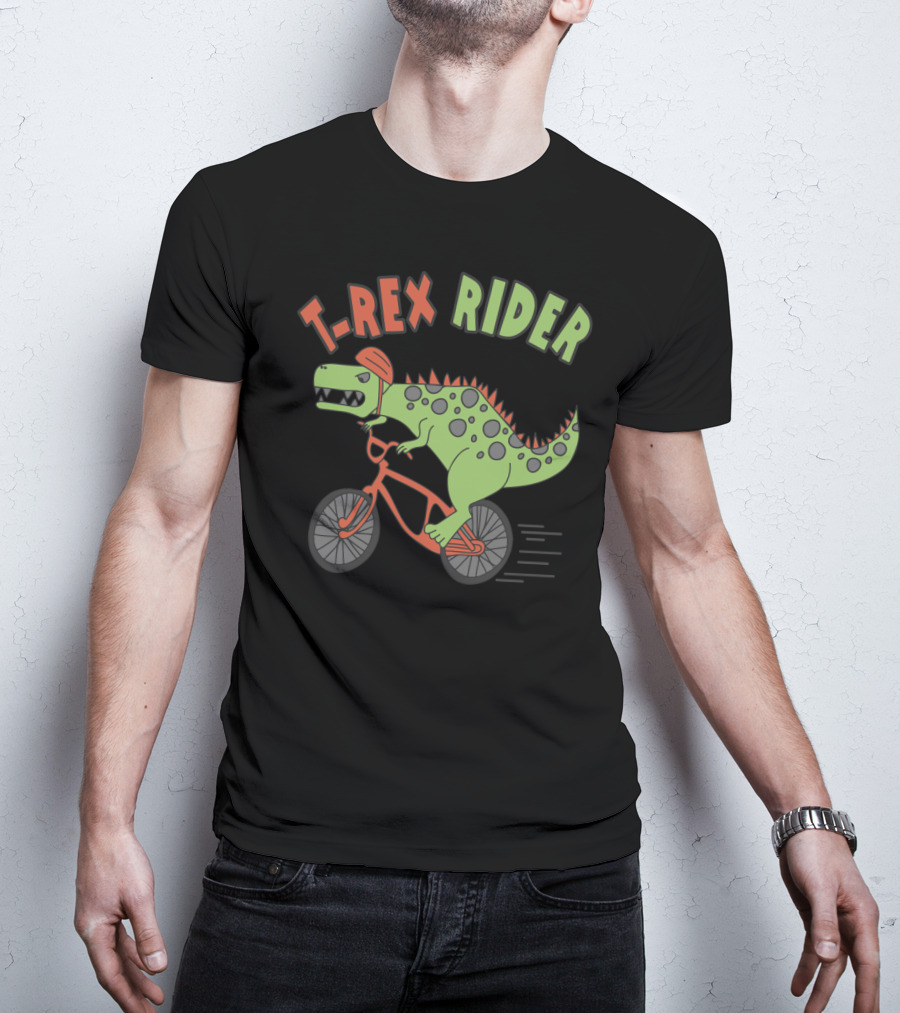 T REX RIDER Dinosaur Biking Adventure With Helmet And Speed T-Shirt