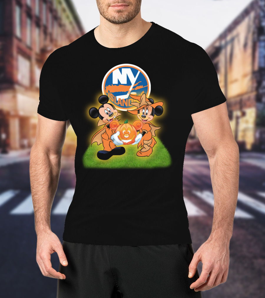 Halloween New York Islanders Mickey And Friends Pumpkin Celebration T-Shirt