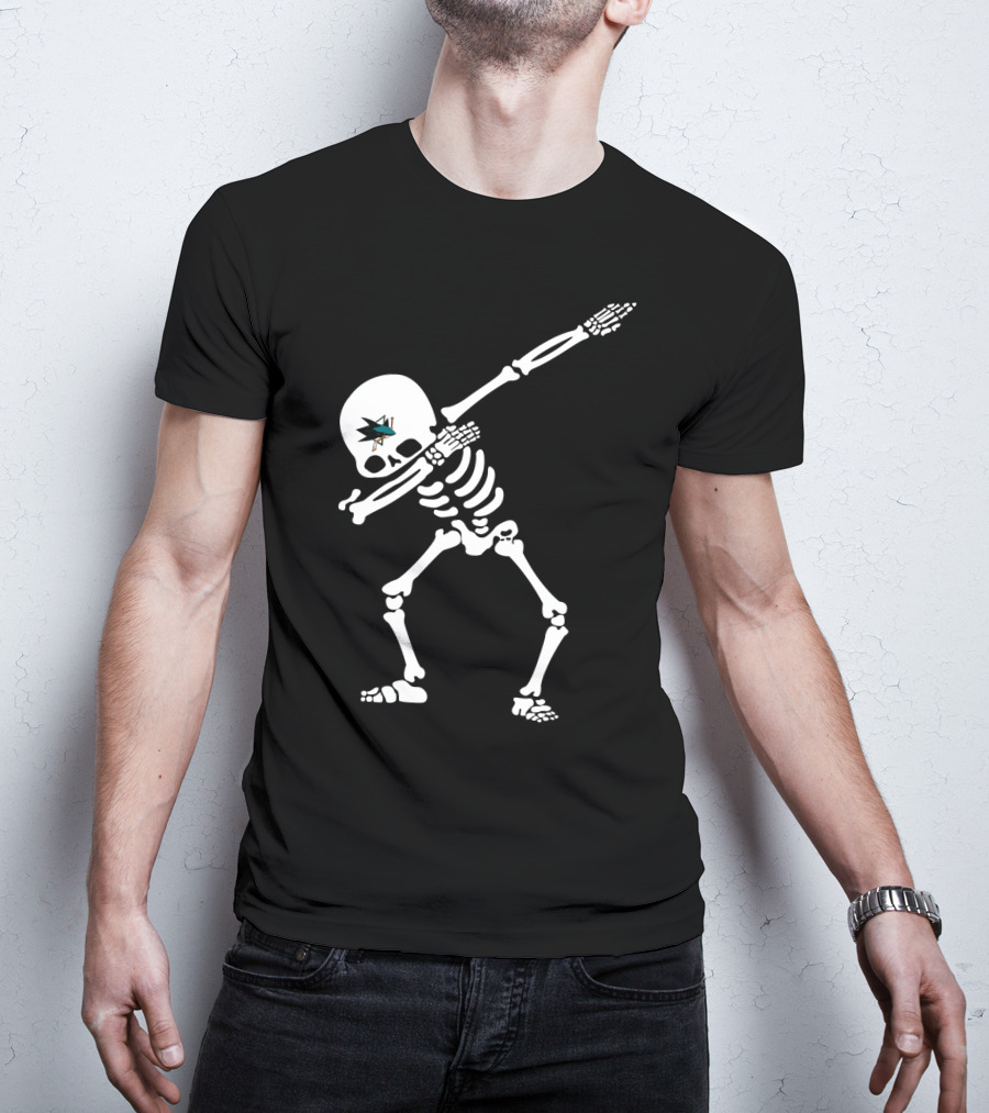 San Jose Sharks Skeleton Dab T-Shirt