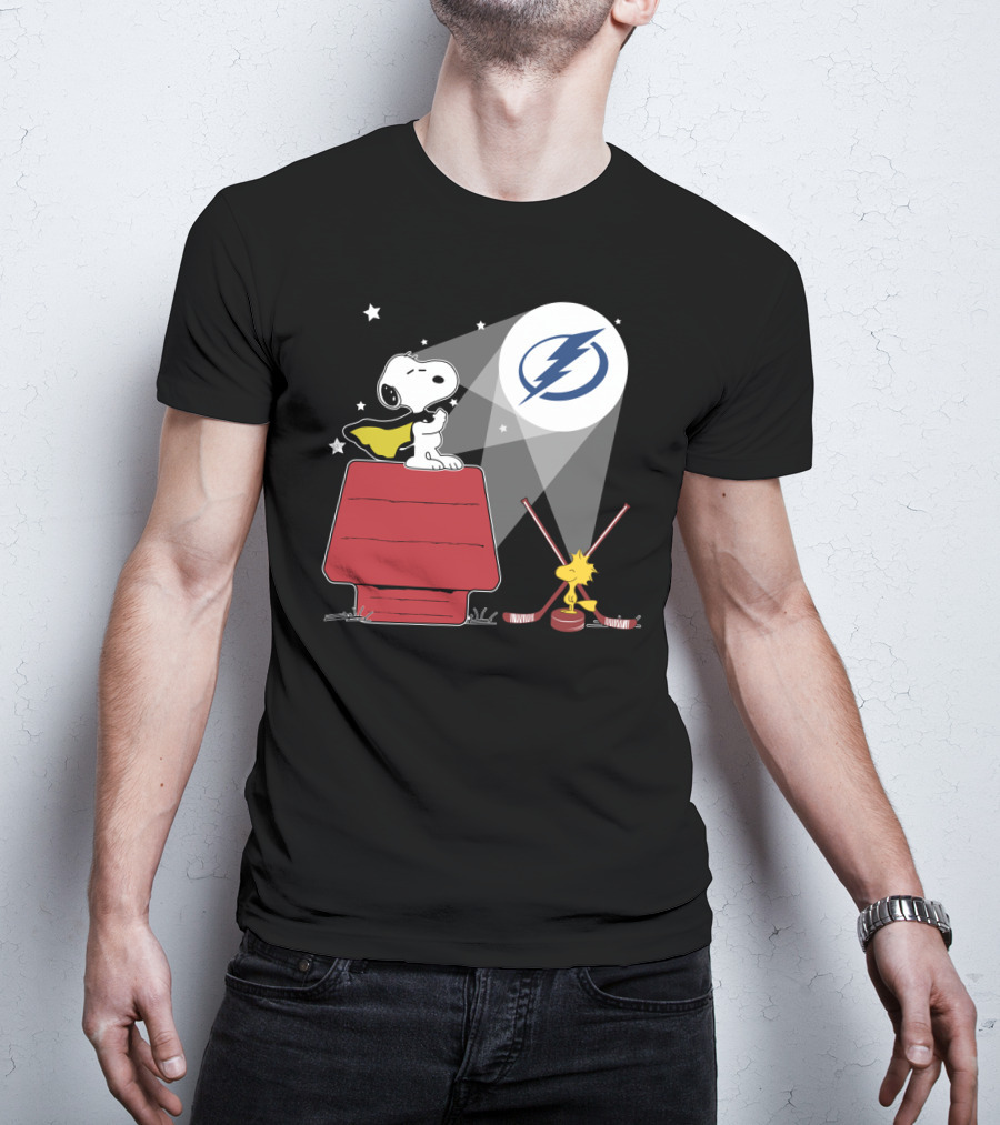 Tampa Bay Lightning Snoopy Woodstock Nhl Peanuts Crossover T-Shirt