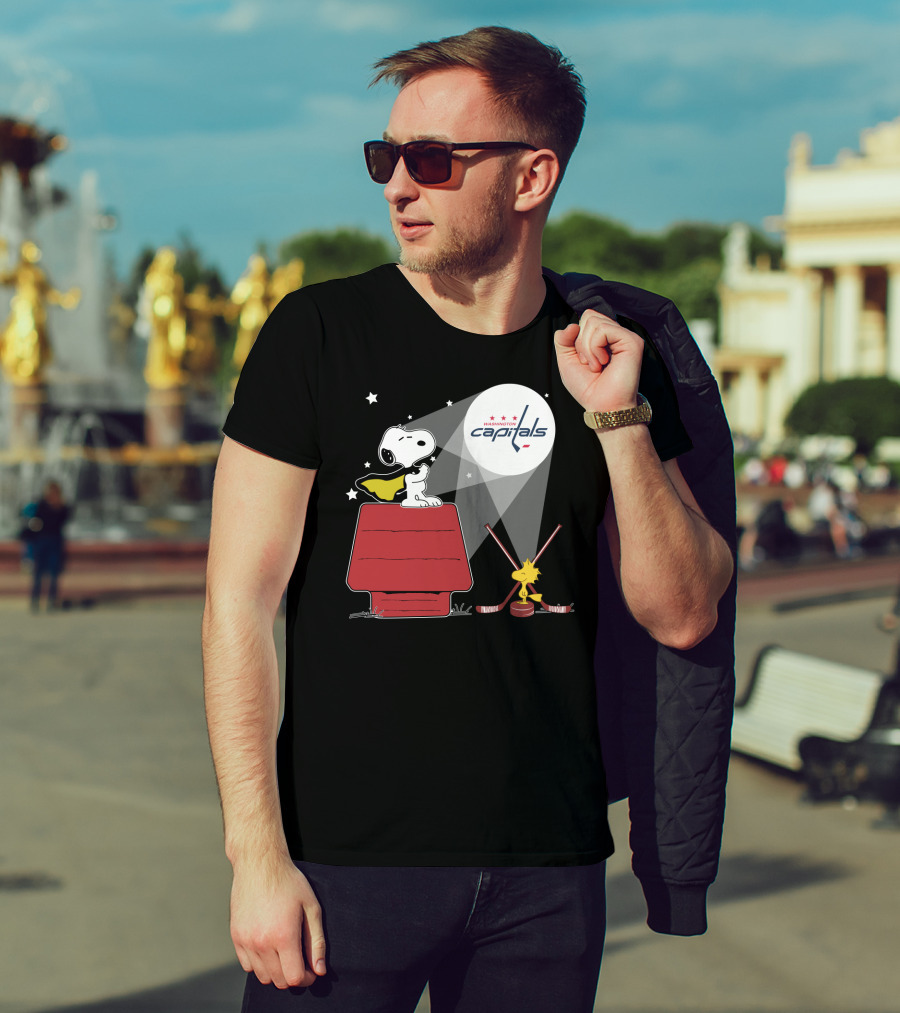 Snoopy And Woodstock Washington Capitals Nhl Hockey Spotlight T-Shirt