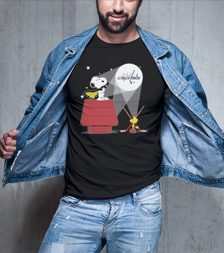 Snoopy And Woodstock Washington Capitals Nhl Hockey Spotlight T-Shirt