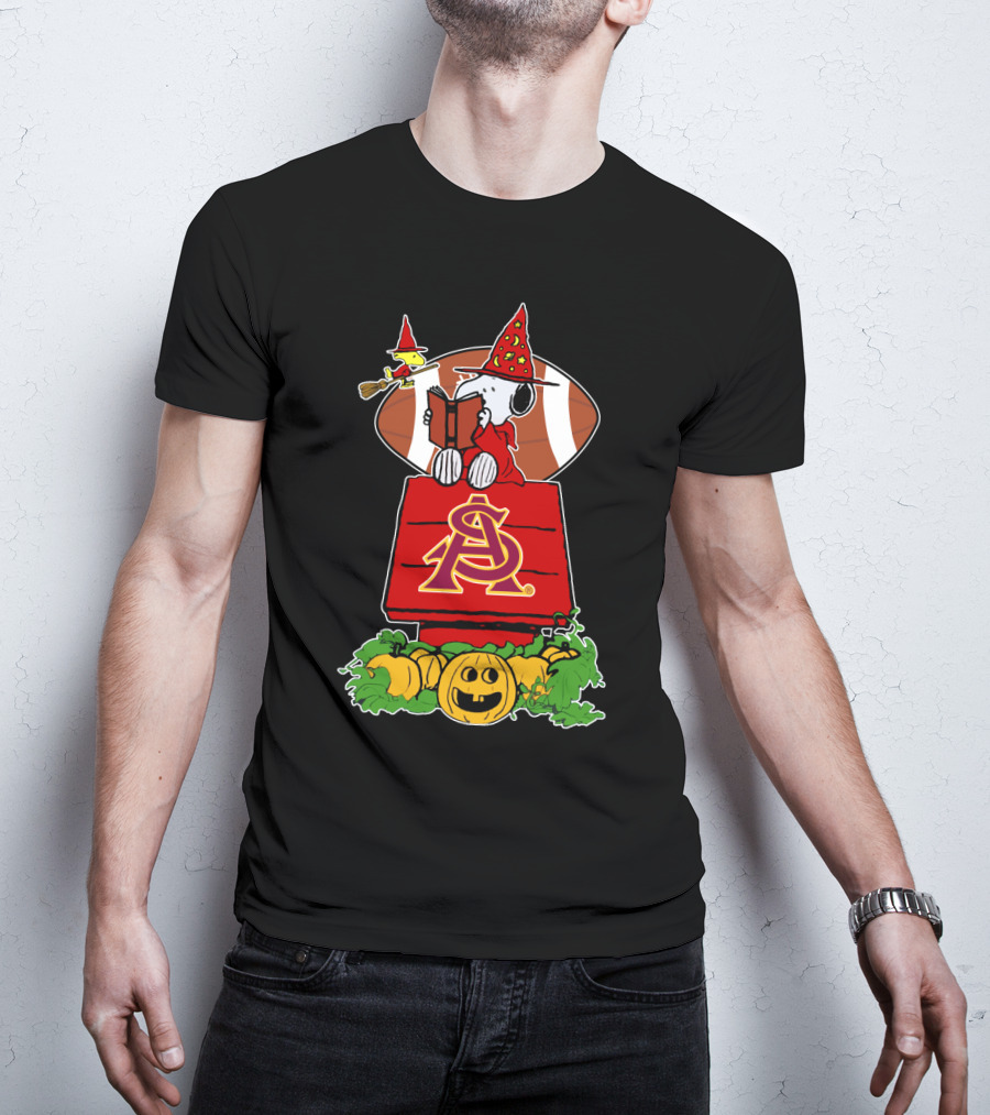 Halloween Arizona State Sun-Devils Snoopy Witch Peanuts Football Pumpkin Patch T-Shirt