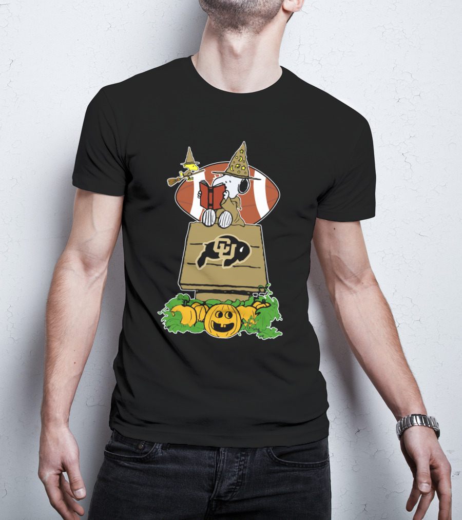 Halloween Colorado Buffaloes Football Snoopy Woodstock Pumpkins T-Shirt