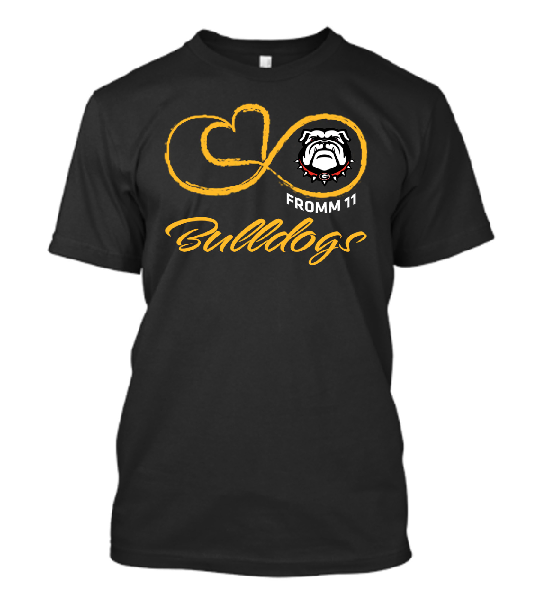 Georgia Bulldogs Fromm 11 Infinity Logo Football T-Shirt