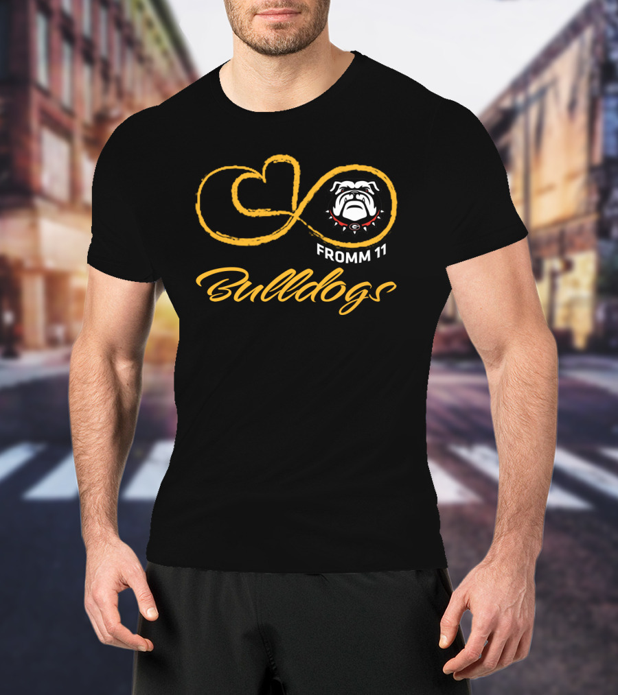 Georgia Bulldogs Fromm 11 Infinity Logo Football T-Shirt