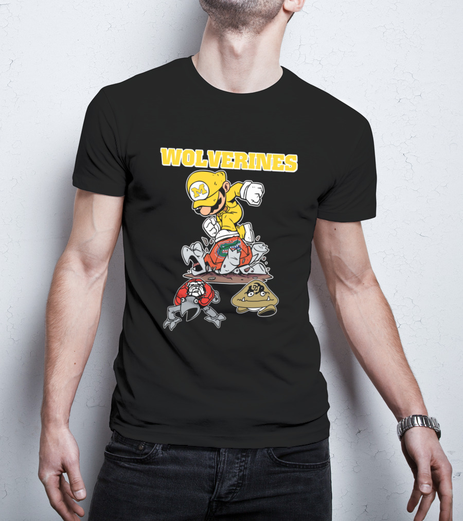 Wolverines Michigan Football Parody With M Character And Opponents T-Shirt