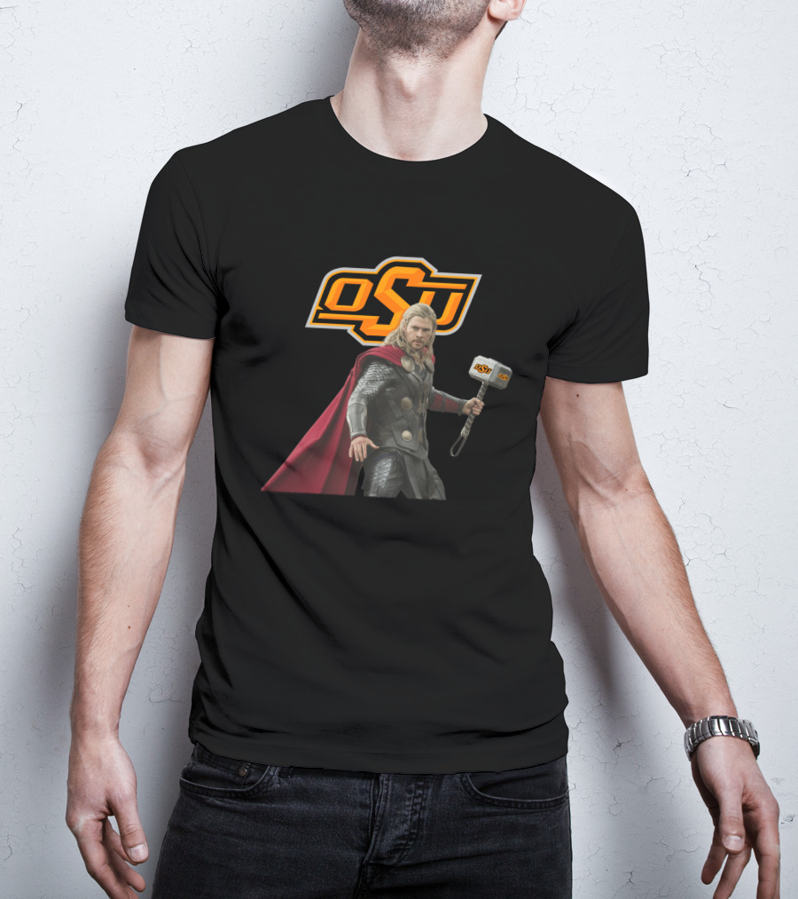 Oklahoma State Football Osu Thor Crossover With Hammer T-Shirt