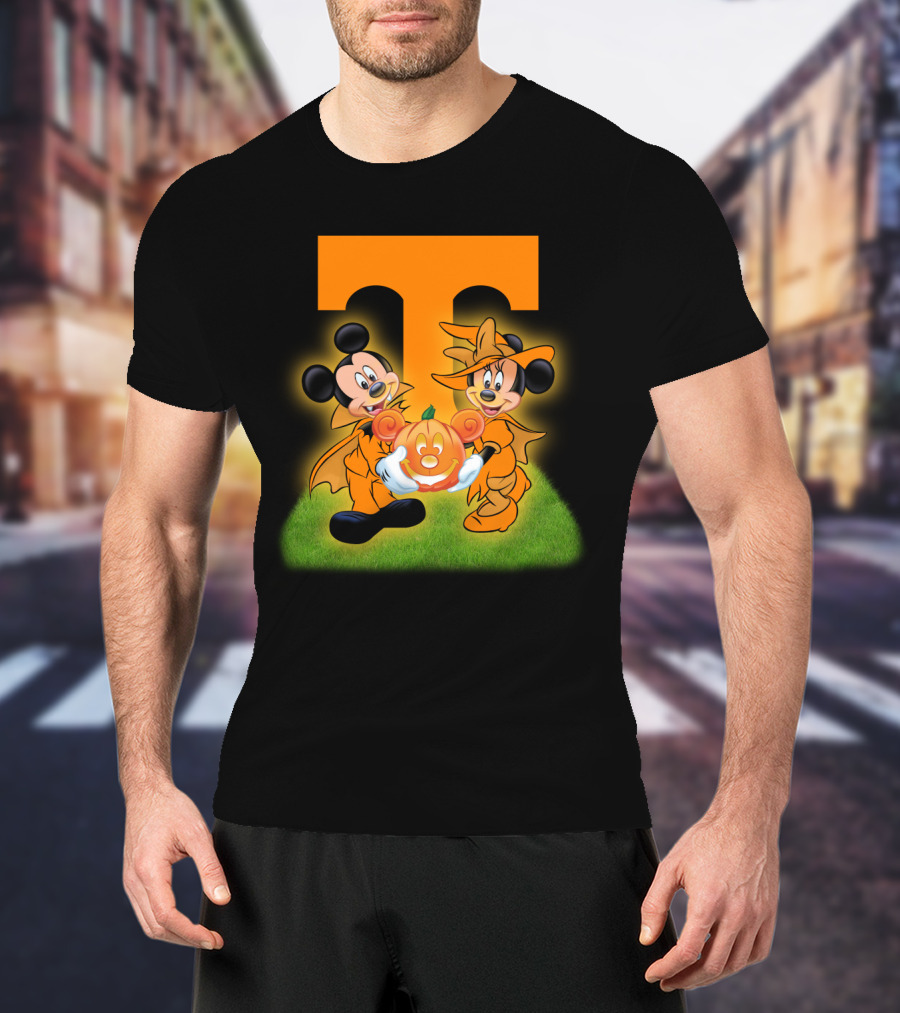 Tennessee Volunteers Halloween Mickey And Minnie Football T-Shirt