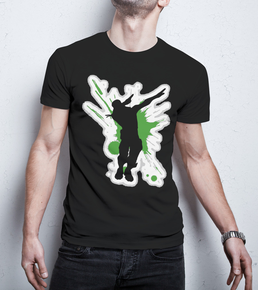 Dane Dab Silhouette Green Splatter T-Shirt