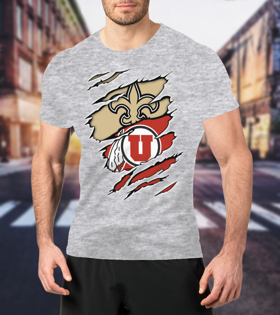 Saints And Utes Logo Fusion T-Shirt