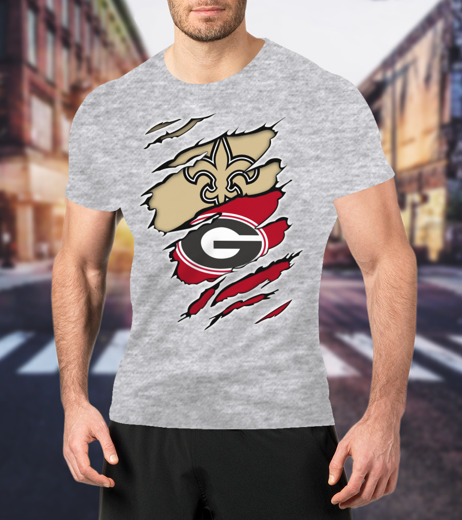 New Orleans Saints Georgia Bulldogs T-Shirt
