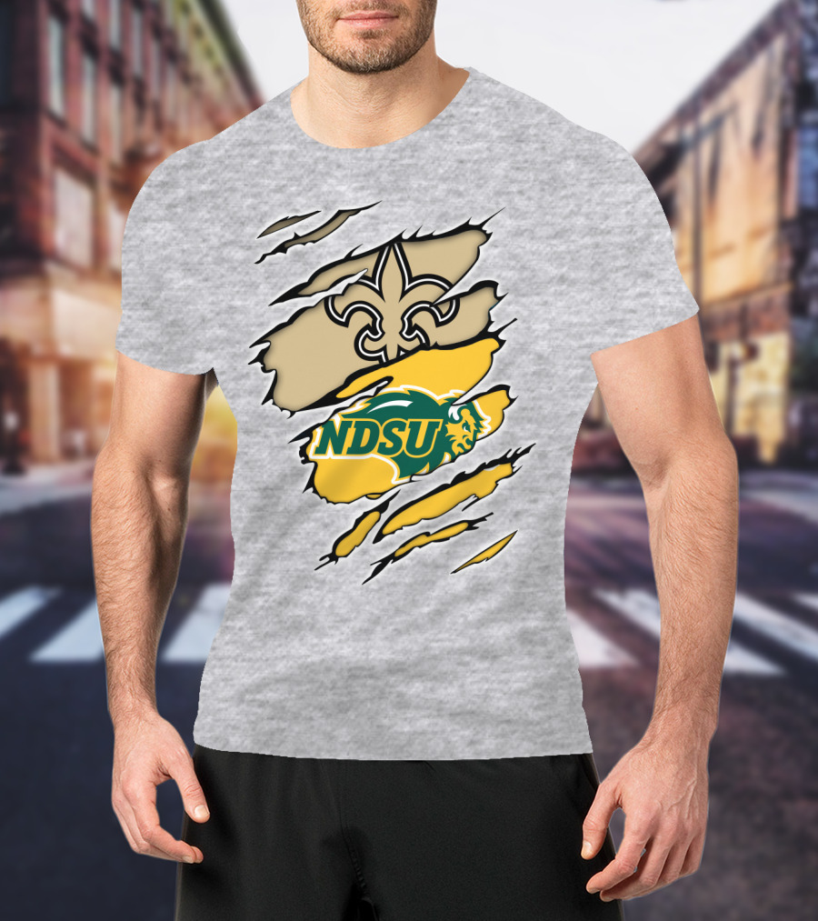 NDSU Bison Fleur-de-Lis Saints Logo Marquee T-Shirt