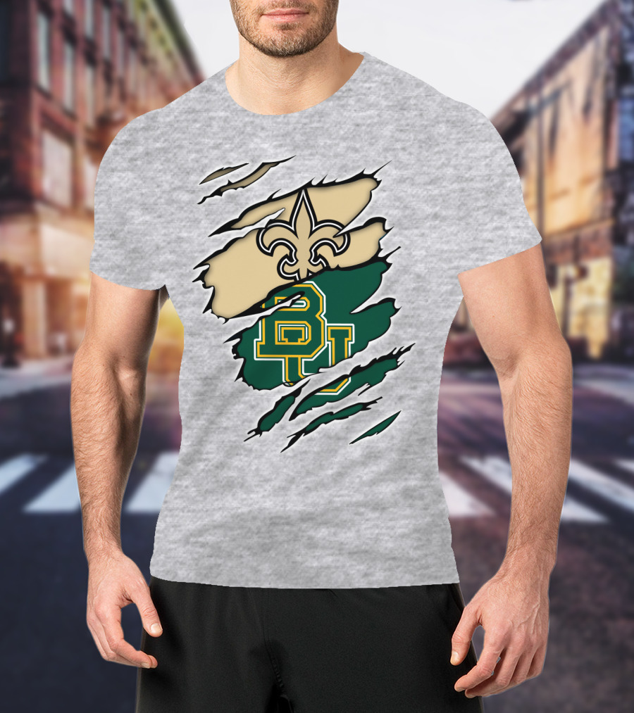 Saints Fleur-de-Lis Over Baylor Bears T-Shirt