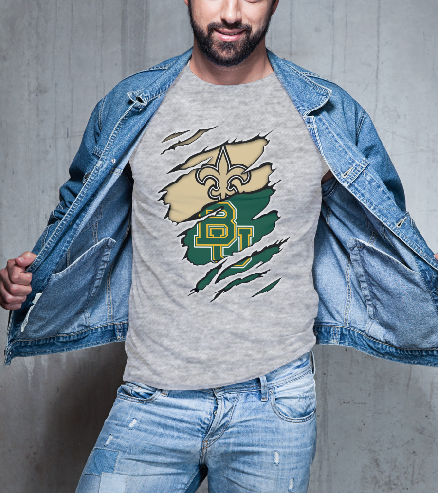 Saints Fleur-de-Lis Over Baylor Bears T-Shirt