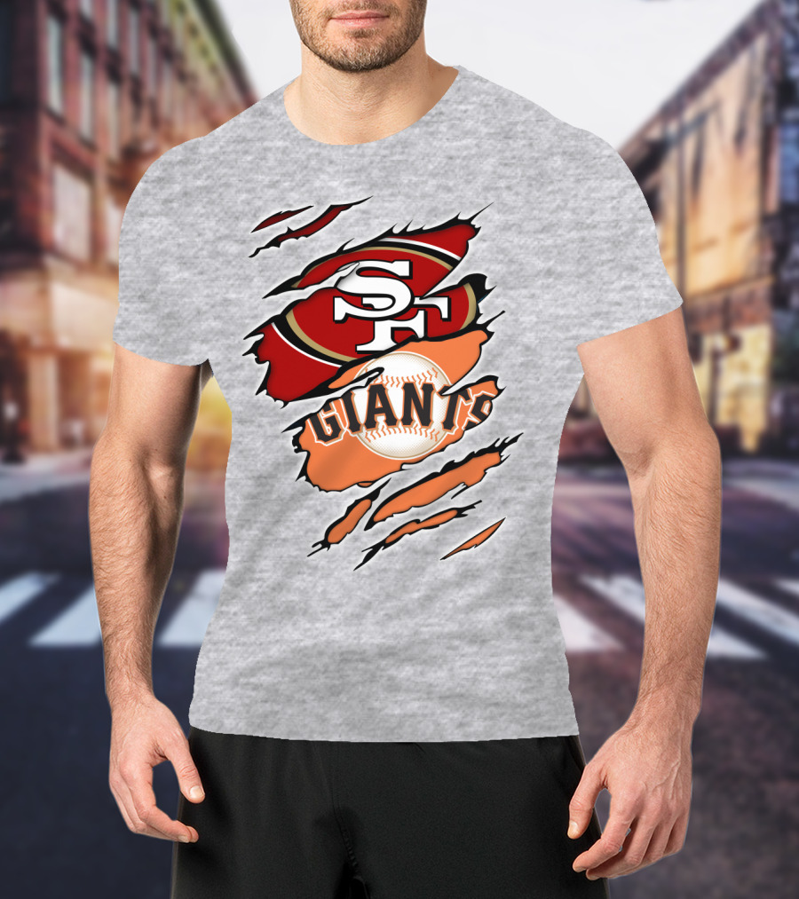 49ers Sf Giants Logo Mashup Fan Crossover T-Shirt