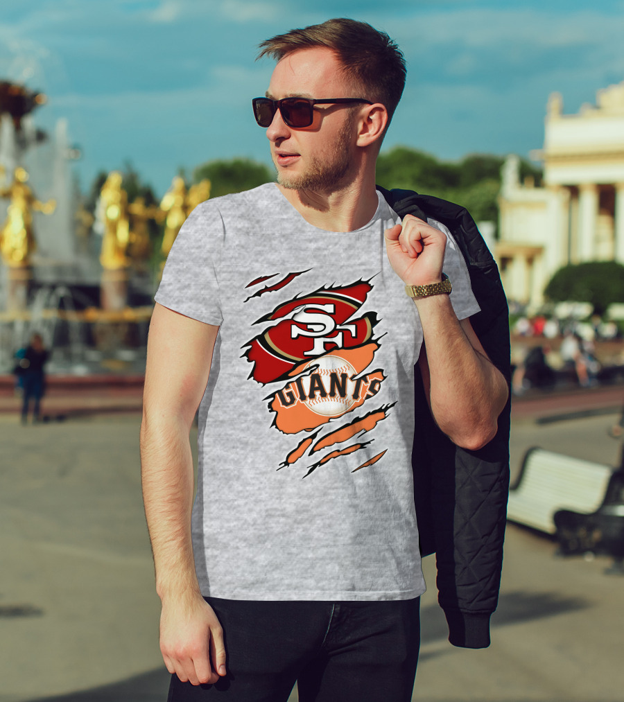49ers Sf Giants Logo Mashup Fan Crossover T-Shirt