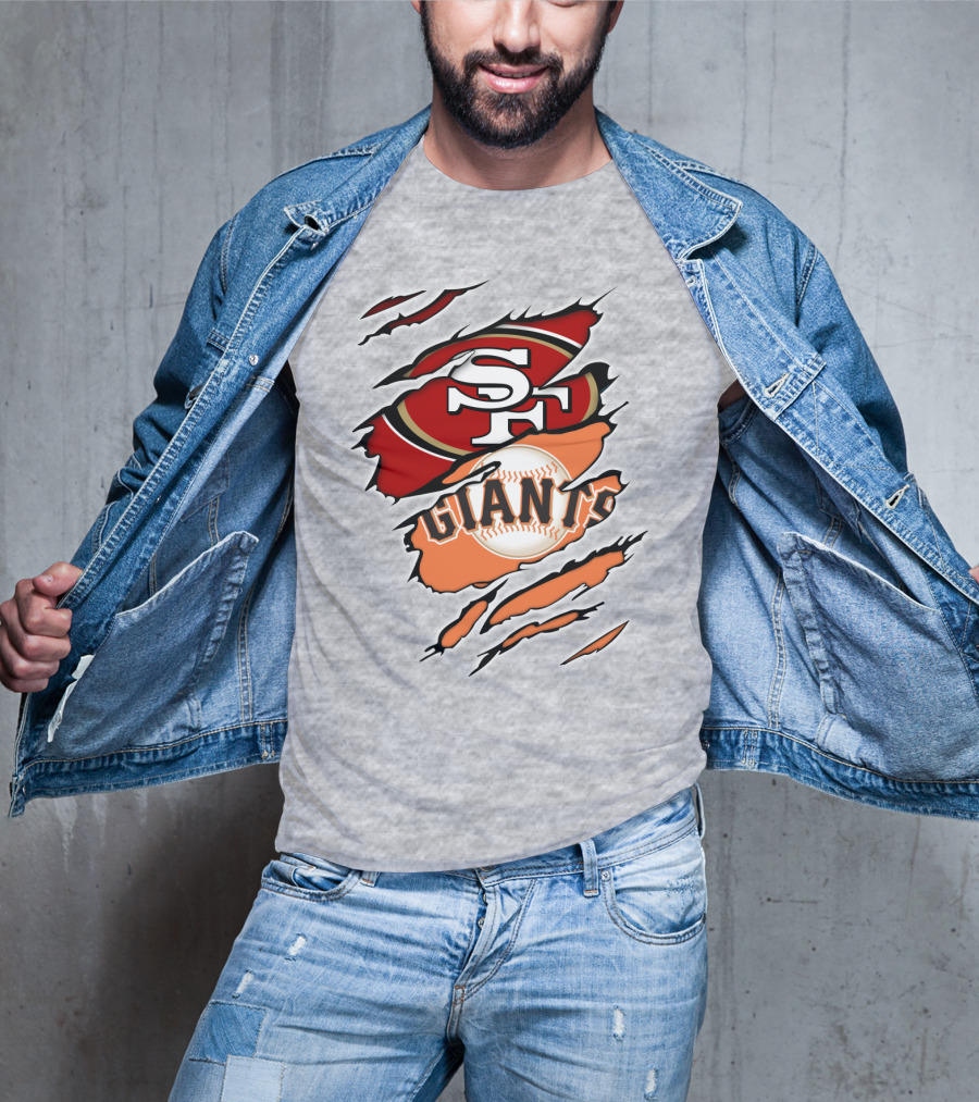 49ers Sf Giants Logo Mashup Fan Crossover T-Shirt